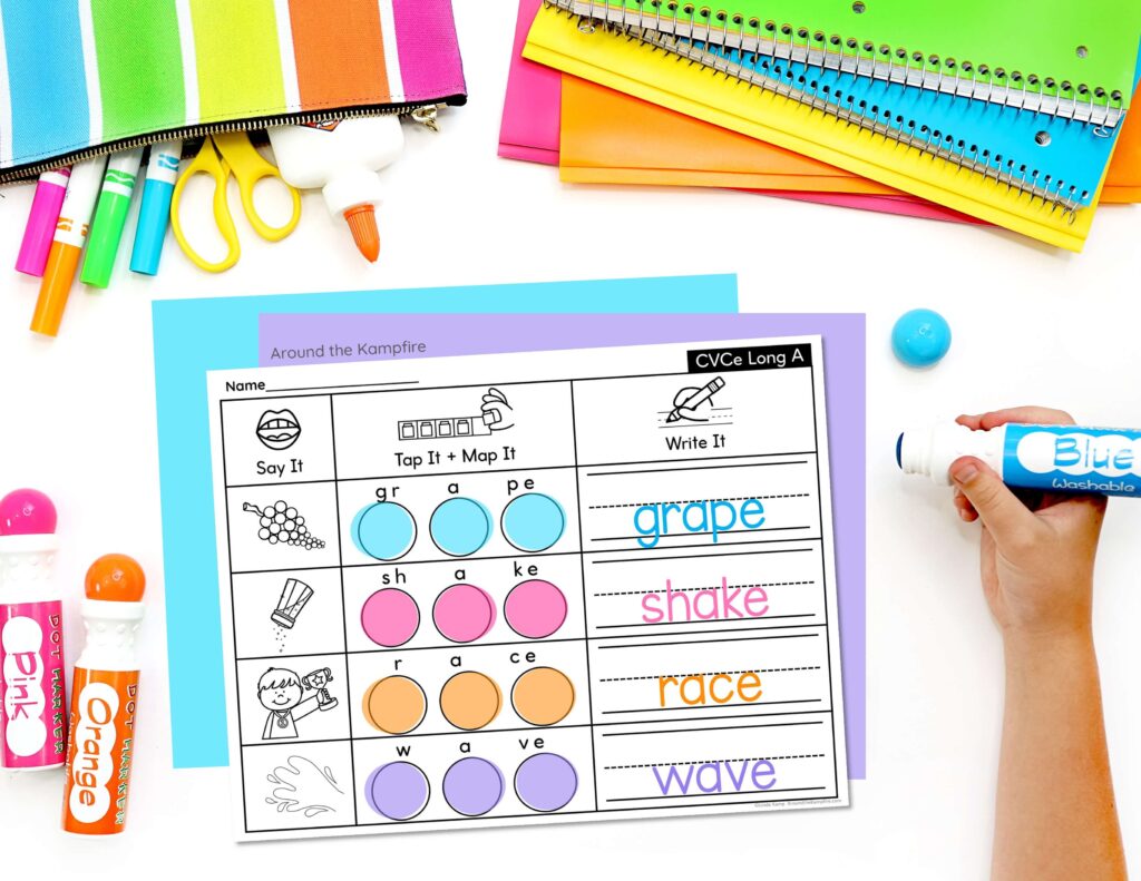 word mapping activities in a phonics center