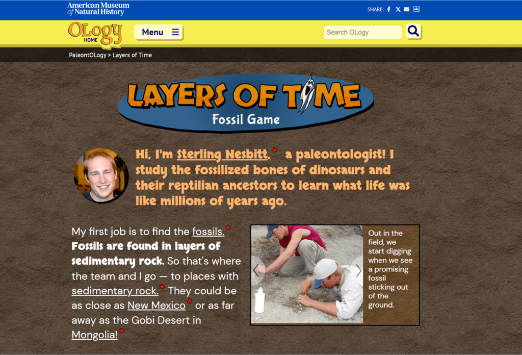 American Museum of Natural History paleontology games 1
