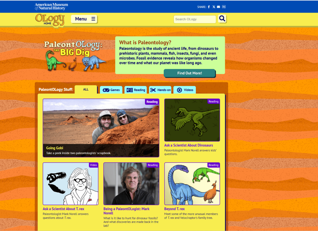 AMNH big dig paleontology game 1