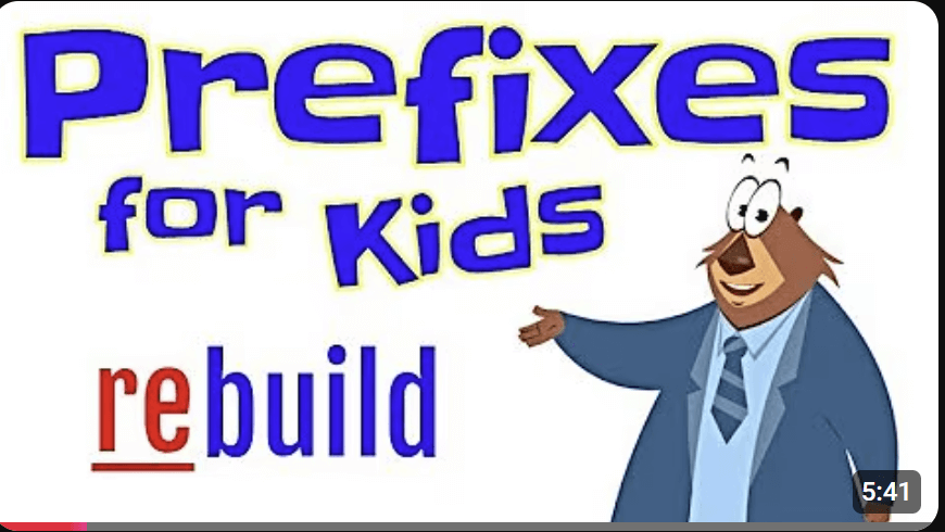 Prefixes for Kids video screenshot. 
