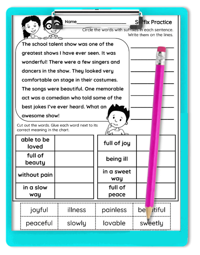 suffix worksheet. 